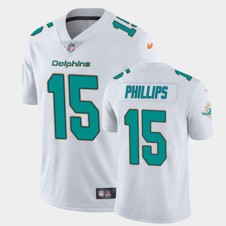 Men Miami Dolphins #15 Jaelan Phillips Nike White Vapor Limited NFL Jersey